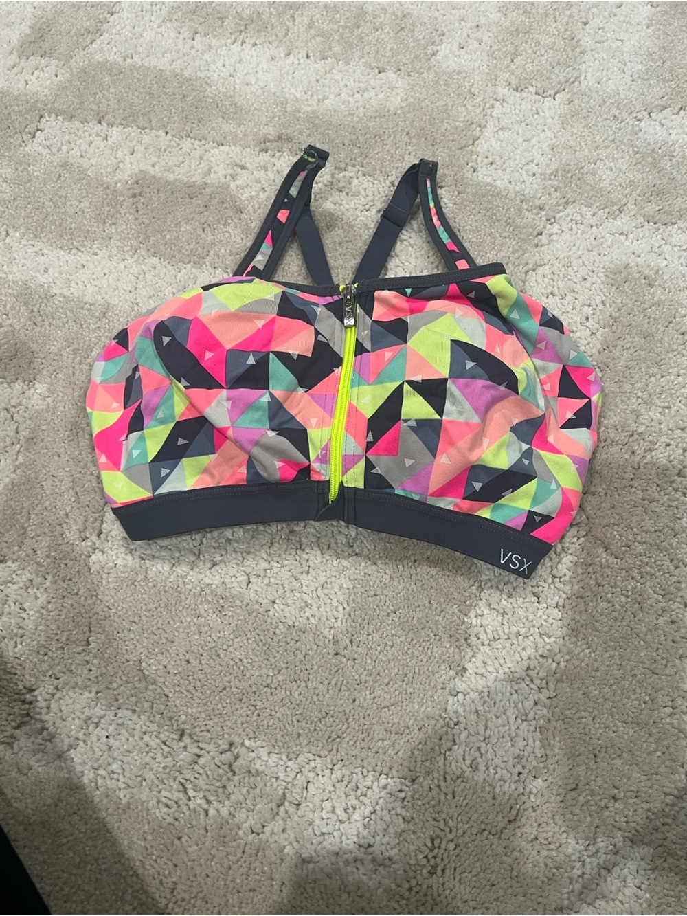 Victoria's Secret Neon Zip-Front Sports Bra-VSX